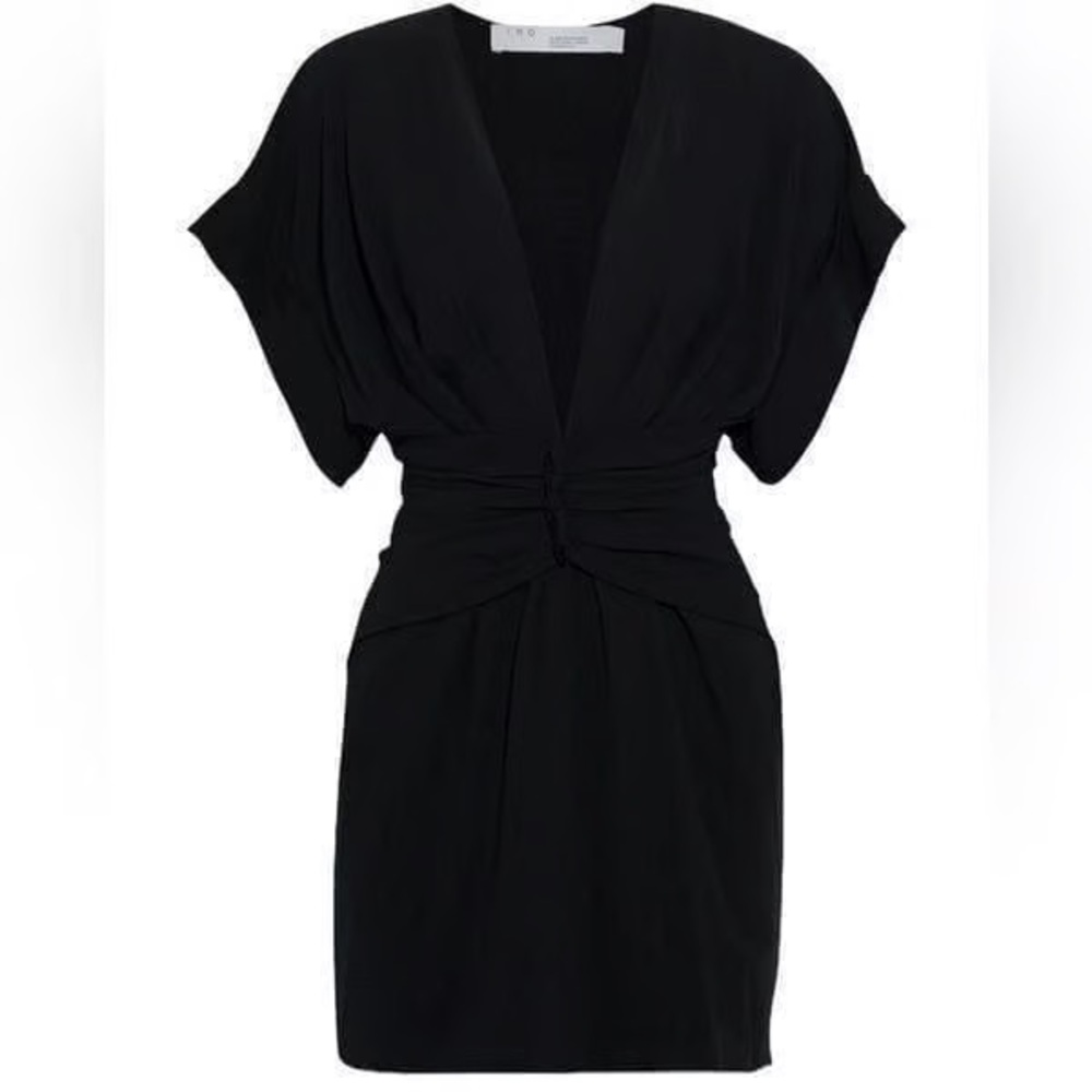 IRO PARIS “Gastona” Black Low-Cut Mini Dress Size 34 XS 0 2 - Picture 8 of 12